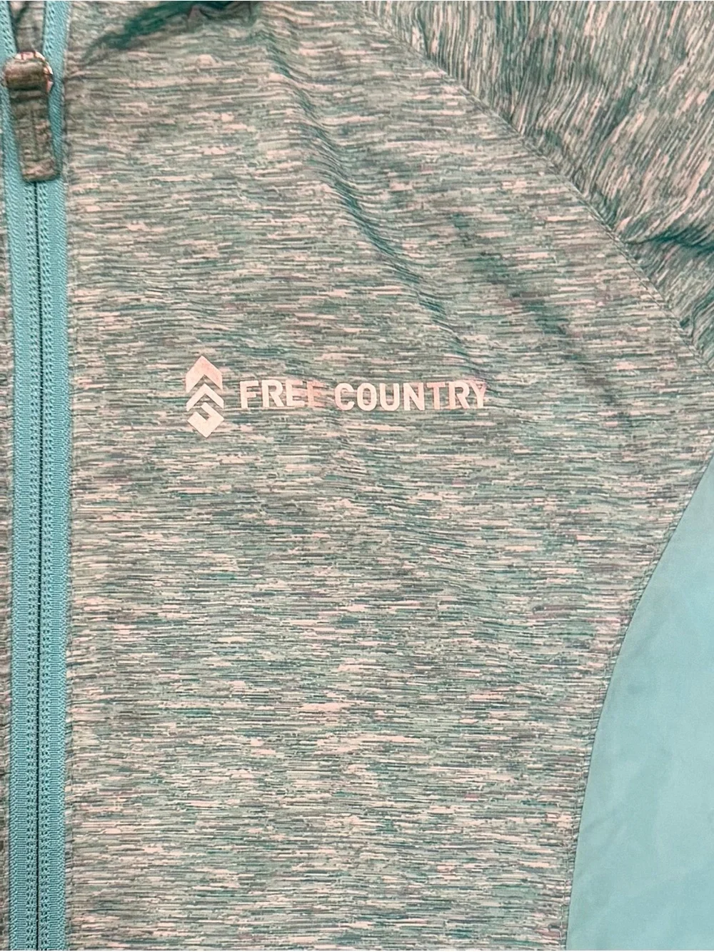 Free Country Water Resistant Jacket Hoodie Youth Girls L Teal Soft 14-16